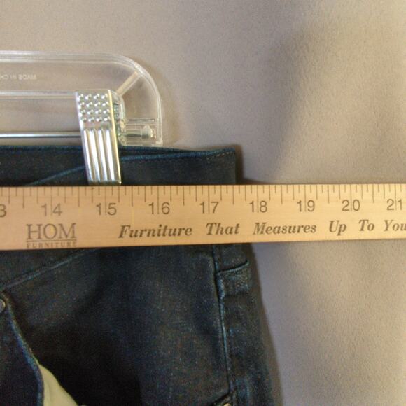 7 For All Mankind Jeans Mens 34 Blue Austyn Dark Wash Stretch Straight - Picture 4 of 8